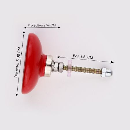 Red Round Solid Knob